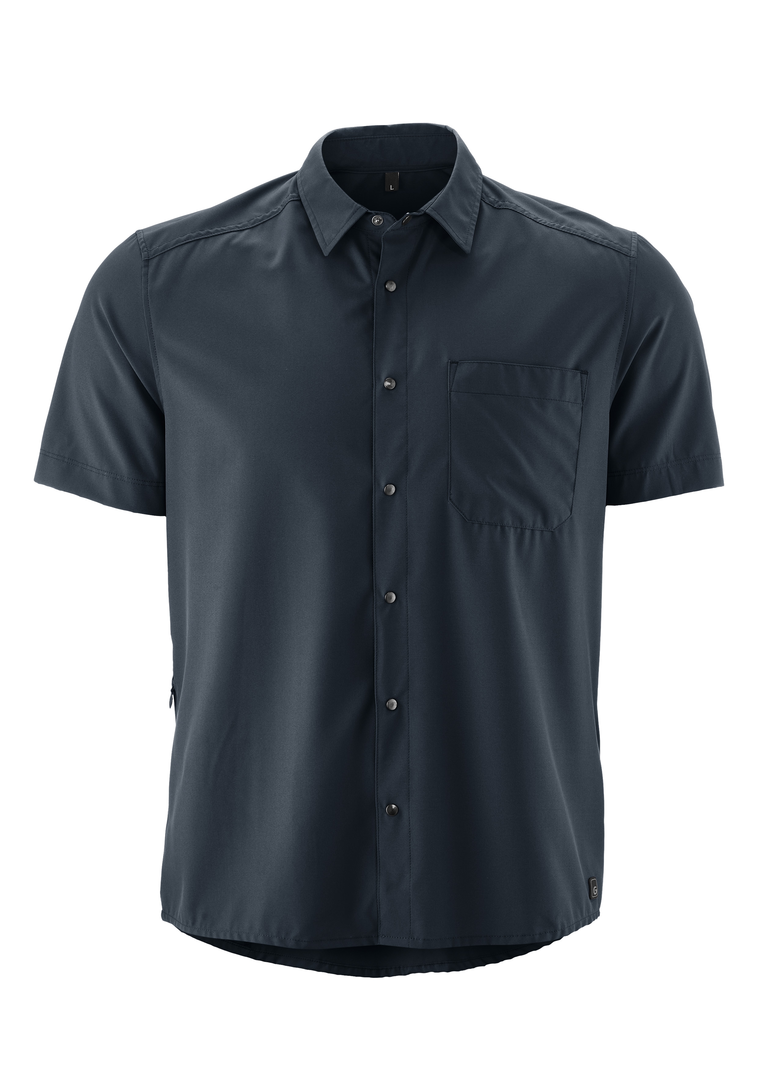 Radtrikot GONSO "Adventure Shirt M", Herren, Gr. S, blau (nachtblau), 94% Polyester, 6% Elasthan, Rundhals, Trikots, Atmungsaktiv, schnell trocknend Image