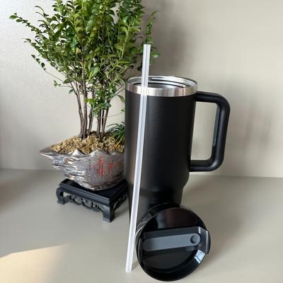 TEMU 40oz H2.0 Tumbler With Handle & Straw | Twist--way Lid | Bpa-free Insulated Stainless Steel Cup | Travel-friendly | Cream 2.0 | Fragile Lid Design | Dishwasher Safe Image