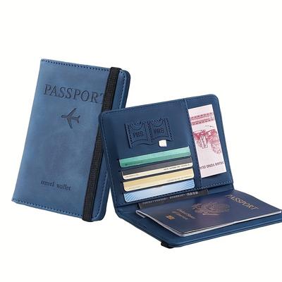 TEMU 1pc Rfid Passport Holder - Thin Travel Wallet With , Lightweight & Foldable, Ideal For Business & Casual Use, Open Style, Business Casual Wallet | Minimalist Wallet | Wallet Image