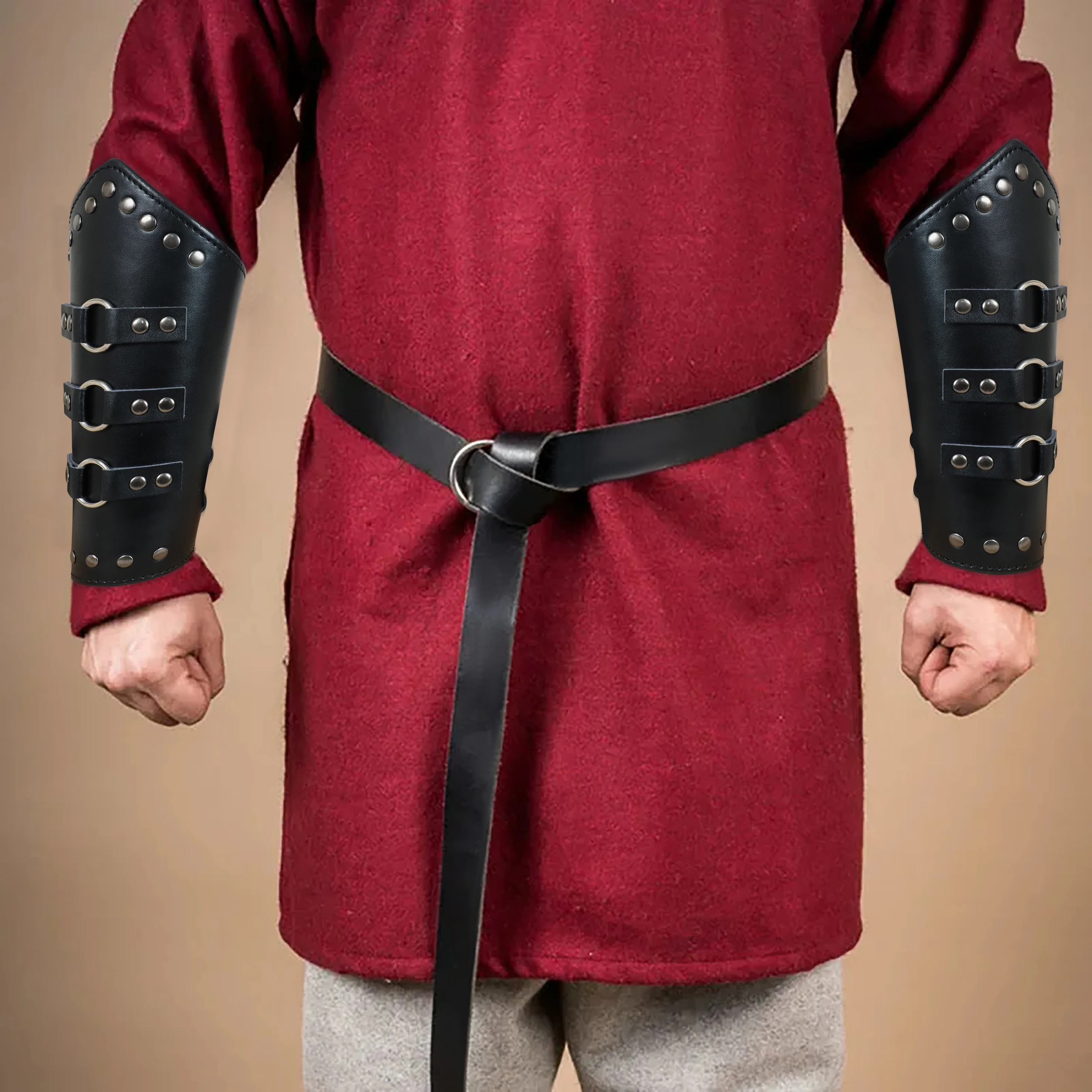 3 Stück Retro Vintage mittelalter liche Renaissance Hosen Outfits Hüftgurt Hemd Arm schützer Piraten Männer Cosplay Kostüm Halloween Image