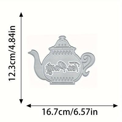 TEMU A Tea Party Teapot Cutting Mold Coffee Pot Shape Cutting Knife Mold Greeting Card Production