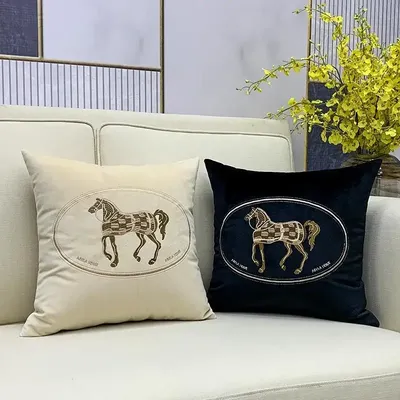 Luxuriöse Bestickt Samt Werfen Kissen Dekorative Kissen für Sofa Kissen High-end Home Decor 45*45cm Image