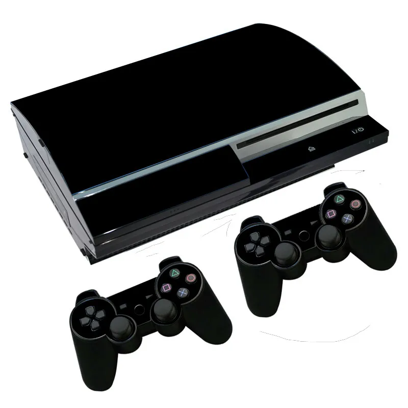 Reine schwarze Farbe Haut Aufkleber Aufkleber Abdeckung für PS3 Fat Konsole und Controller für PS3 Fat Skins Aufkleber Vinyl