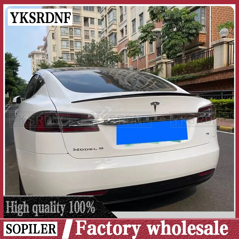 Für Tesla Modell s 2014-2020 MODEL-S Sondermodell Spoiler abs Material Auto Heckklappe Primer Farbe Heckspoiler Auto Tuning Image
