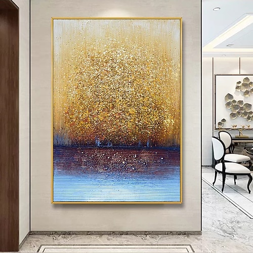 Mintura handgefertigte Ölgemälde mit abstrakter Textur auf Leinwand, Wandkunst, Dekoration, modernes Bild für die Inneneinrichtung, gerolltes, rahmenloses, ungedehntes Gemälde Image