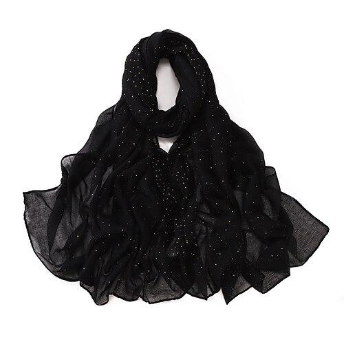 Mode einfache Bali Gaze Sternenhimmel Hot Drill langer Schal atmungsaktiv weich Damen Kopftuch Schal Cape Außen