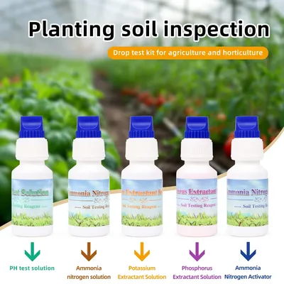 4 in 1 Soil Test Solution Kit PH kalium Phosphorus Nitrogen Measuring Soil Test Liquid Kit for