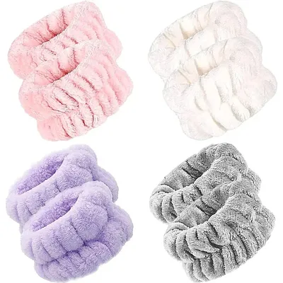 Wrist Washband Microfiber Wrist Wash Towel Band Wristband Scrunchies for Wash Face Absorbent Wrist