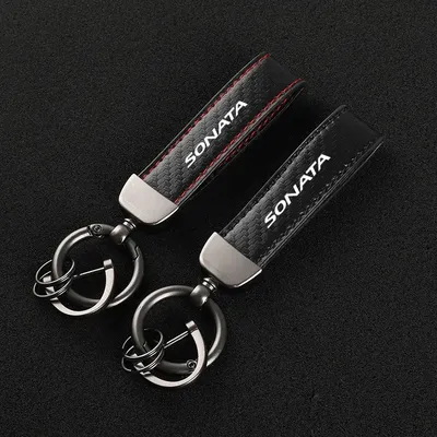New Car Keychain Buckle Jewelry carbon fiber Leather Keychain for Hyundai Sonata EF NF YF LF DN8