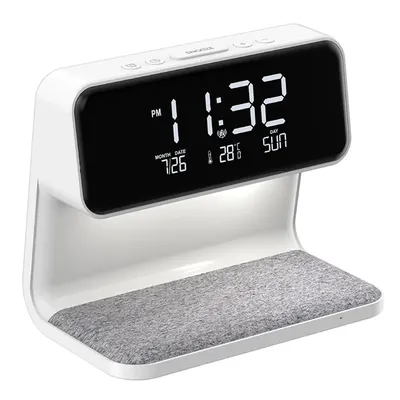3 In 1 Night Light Touch Wireless Charger Night Lamp Dimmable Digital Alarm Clock Large Screen for
