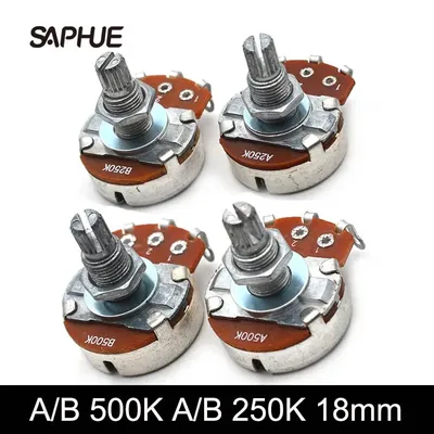 2Pcs Full Size A500K/B500K/A250K/B250K Split shaft 18mm Guitar Volume Tone Big Pots Potentiometer