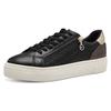 Plateausneaker TAMARIS, Damen, Gr. 36, gold (schwarz, goldfarben), Lederimitat, Textil, sportlich, Schuhe, Freizeitschuh, Halbschuh, Schnürer mit Besätzen und Glitzerdetails