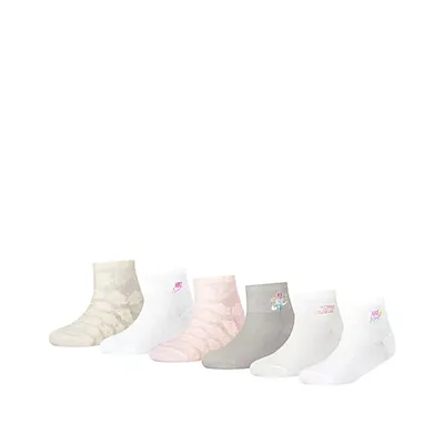 Nike Girls Floral Quarter Socks 6 Pairs