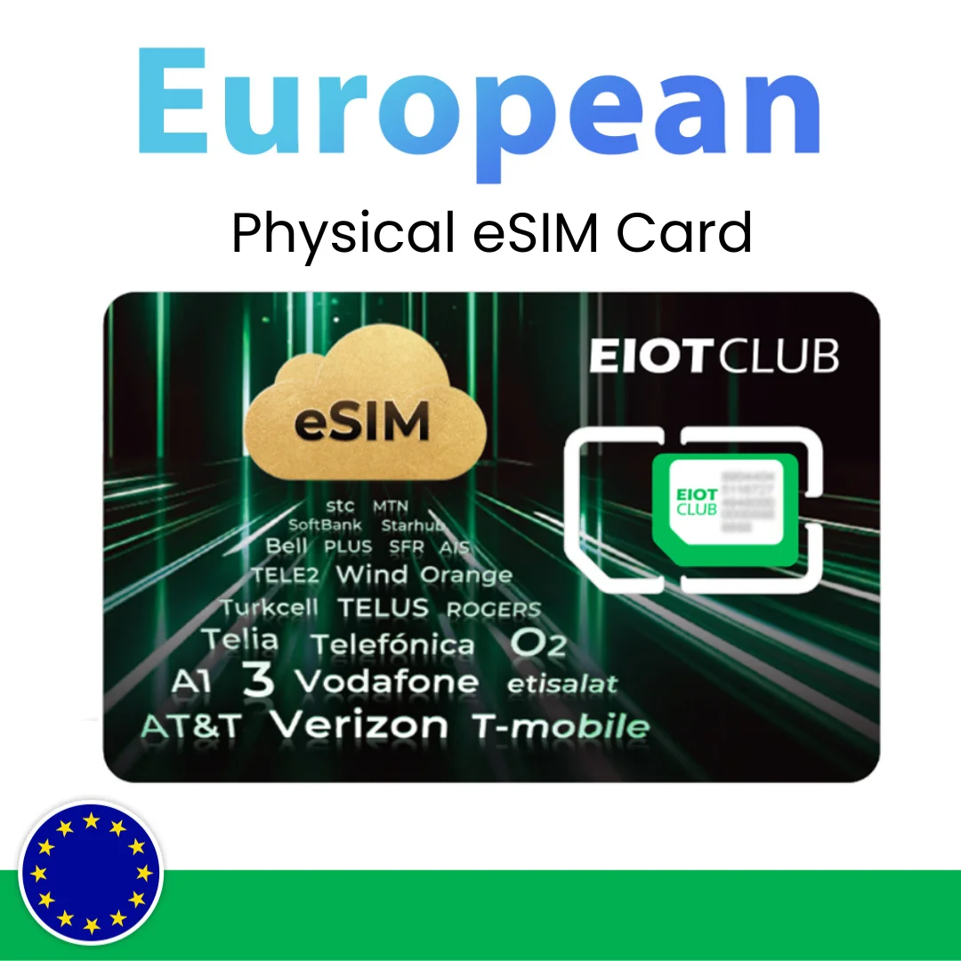 EIOTCLUB eSIM-Karte – Unbegrenzte eSIM-Downloads, voreingestellte 1 GB EU-Daten und 100 MB globale Daten, ideal für Reisen und Unternehmen Image