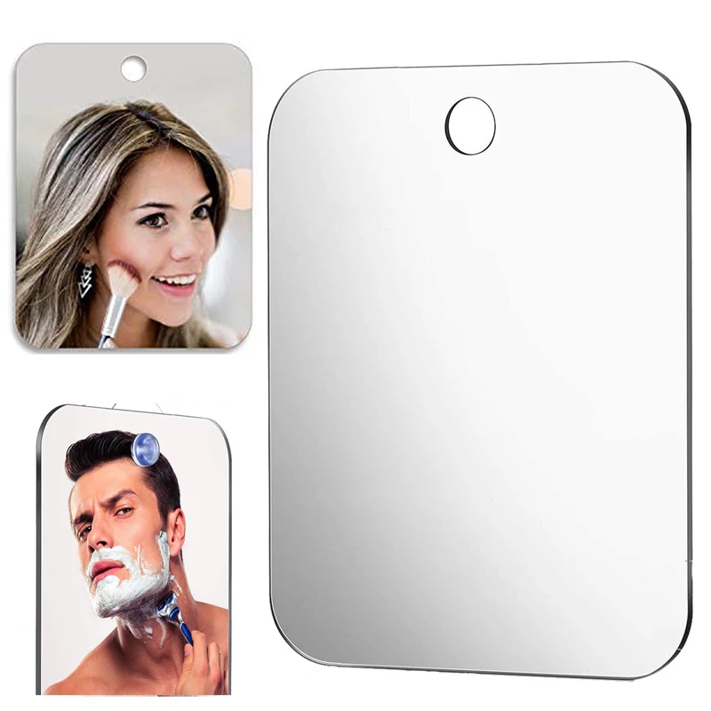 1Pc Acryl Spiegel Mit Wand Saug Dusche Spiegel mit Razor Halter Für Mann Rasieren Frauen Make-Up Tragbare Reise badezimmer