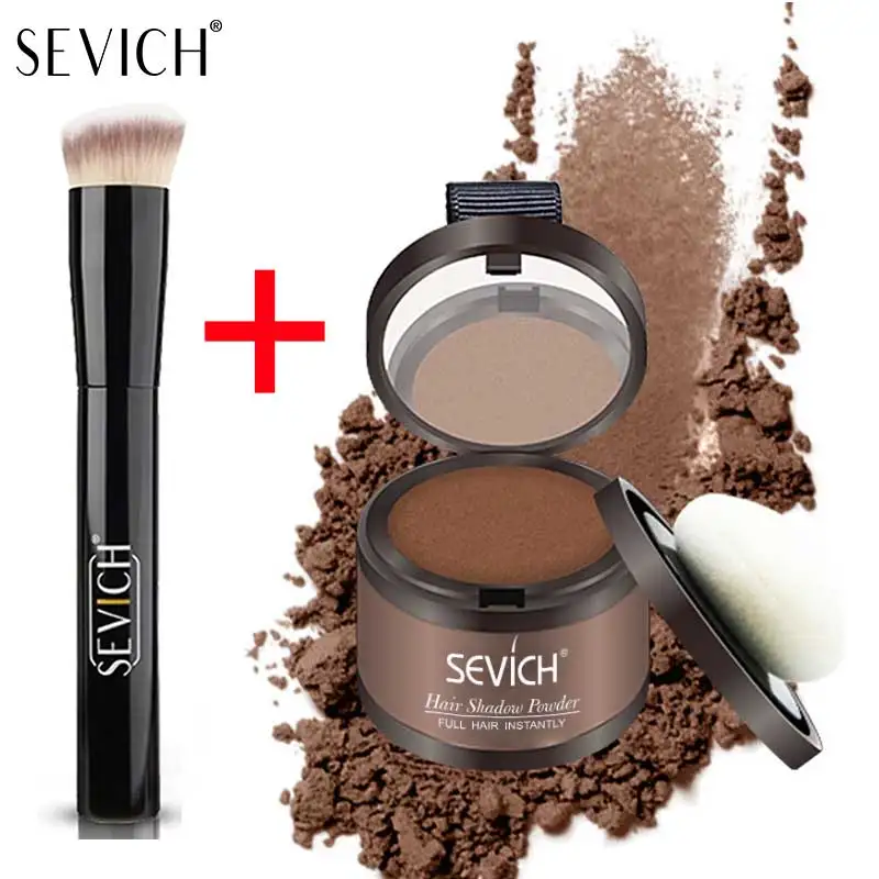 SEVICH Hairline Shadow Powder mit Pinsel, wasserfest, schweißbeständig, Haarausfall-Concealer, kahlen Flecken, kaschierendes Haarpulver, Damen und Herren Image