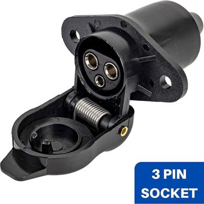 Beijiyi - 3-poliger Adapter zum Anschluss von Anhängern und Wohnwagen, Schraubstecker, 3-polige Image