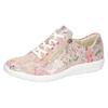 Schnürschuh WALDLÄUFER "K-IRA", Damen, Gr. 7,5 (41), rosa (rosé multi), Veloursleder, metallic, sportlich, Schuhe, Halbschuh, Komfortschuh mit farbenfrohem Druck, Schuhweite K