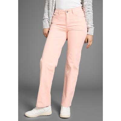 5-Pocket-Hose KANGAROOS, Damen, Gr. 48 (XL), N-Gr, braun (camel), Web, Obermaterial: 98% Baumwolle, 2% Elasthan, unifarben, washed, casual, lässig geschnitten lang, Hosen, im Straight-Leg Image
