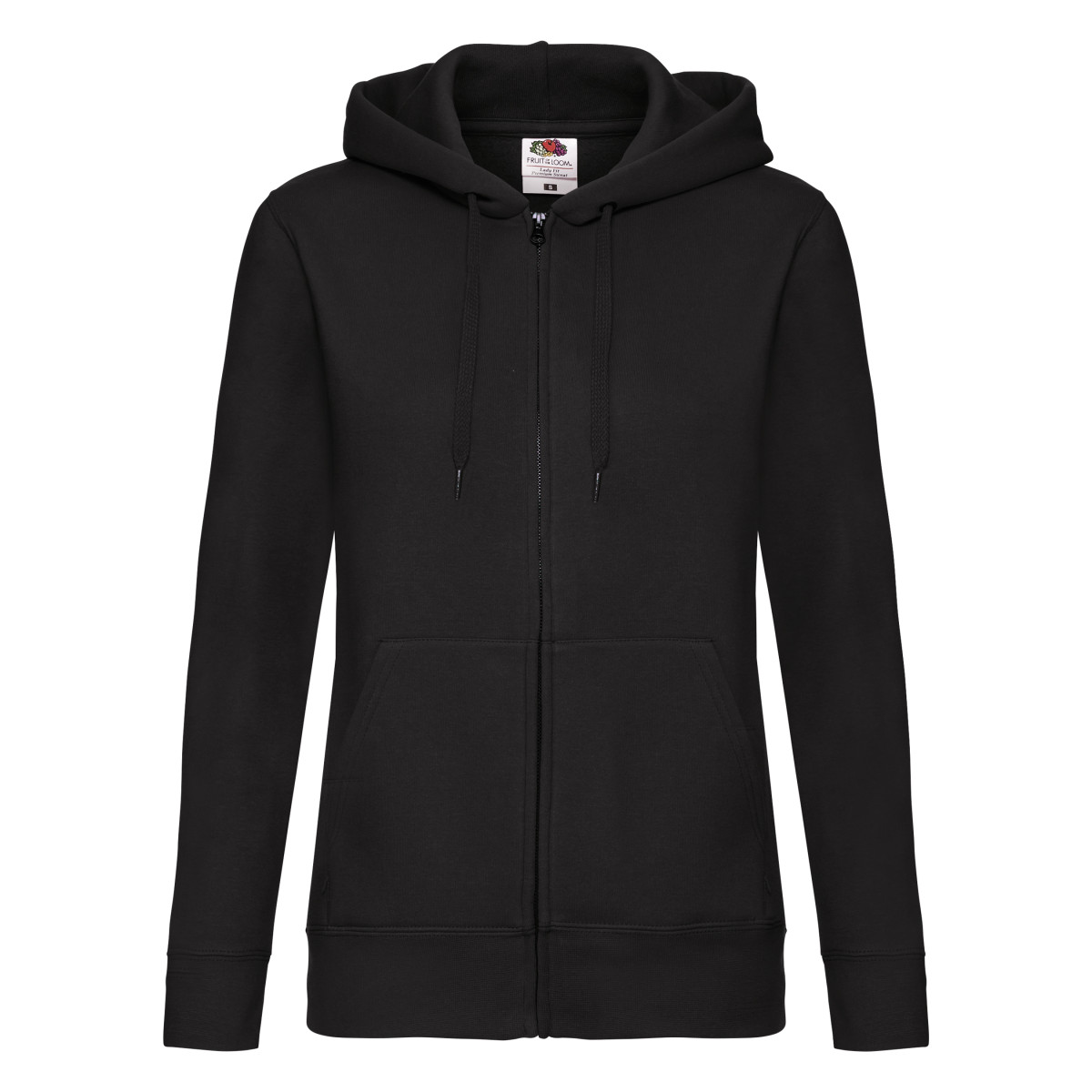 Fruit of the Loom - Hoodie mit durchgehendem Reißverschluss für Damen (Schwarz) Image