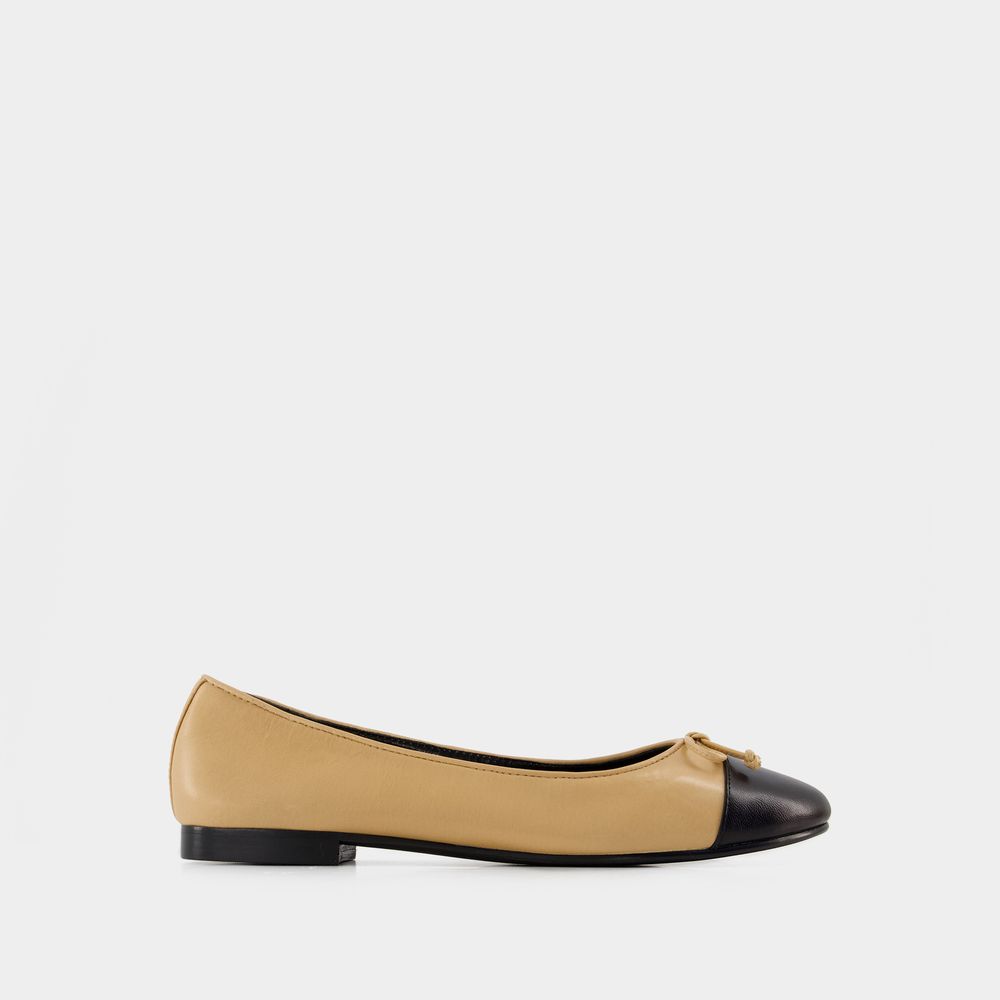 Cap Toe Ballerinas - Tory Burch - Leder - Beige Image