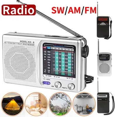 Digital Radio Built-in Speaker Portable Mini Radio SW/AM/FM Battery Operated Telescopic Antenna for