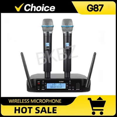 G87 500-599MHz Professional Wireless Microphone UHF 2 Channel 2 Handheld Microphone Karaoke Party