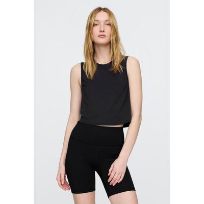 Gap Womens Black Breathe Cropped Muscle Vest - Black