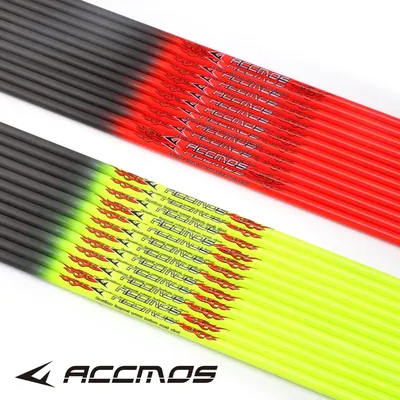 ACCMOS 32inch Spine 800/700/600/500/400/340/300 ID 6.2mm Pure Carbon Arrow Shafts for Archery Hunting/Shooting