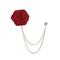 épinglette rose rouge avec chaîne en or – accessoire élégant pour homme pour costumes et smokings – parfait pour les mariages, les événements officiels et les occasions spéciales