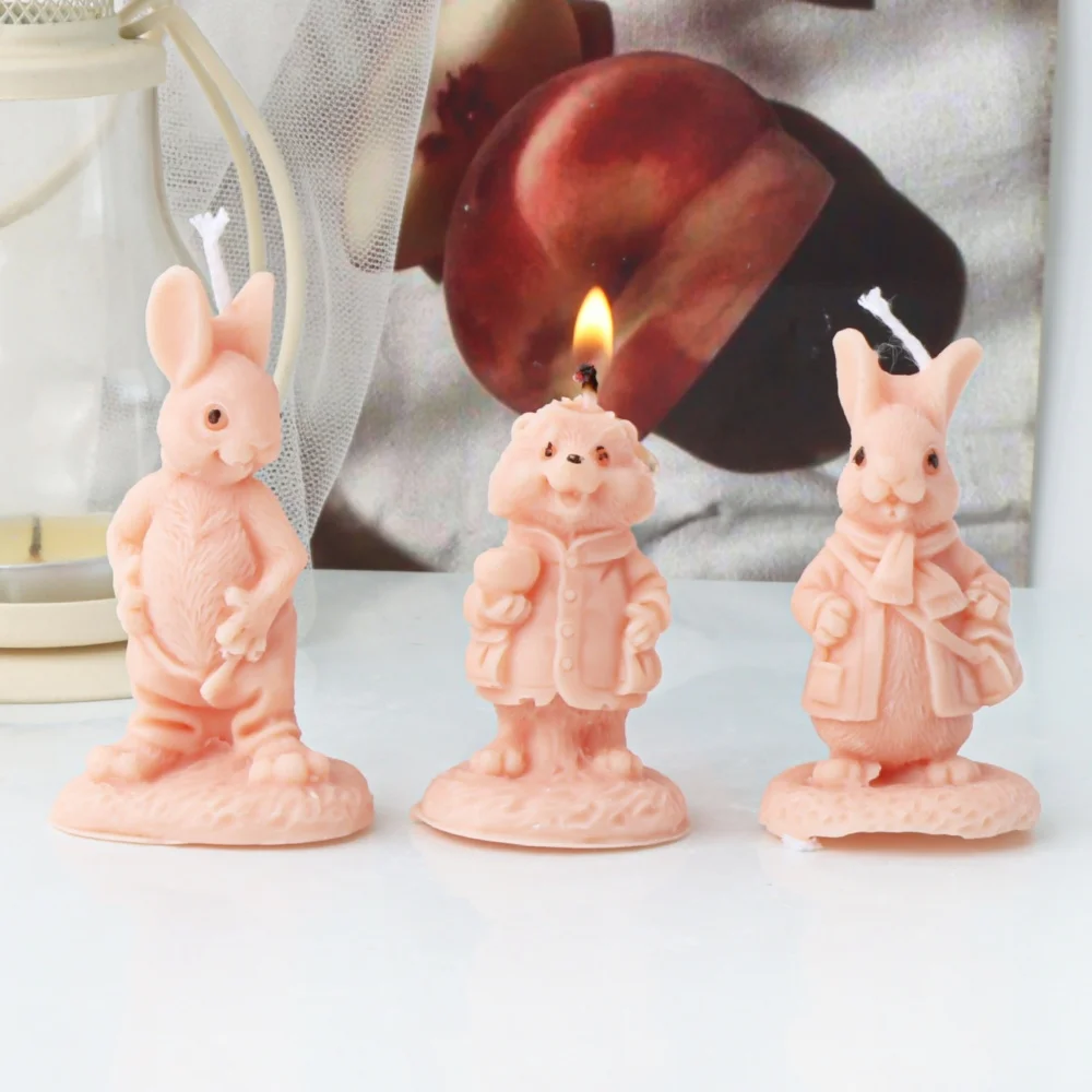 3D Ostern Kaninchen Kerze Silikon Formen DIY Niedlichen Igel Harz Gießen Handgemachte Formen Home Dekorationen Perfekte Ostern Tag Geschenke Image