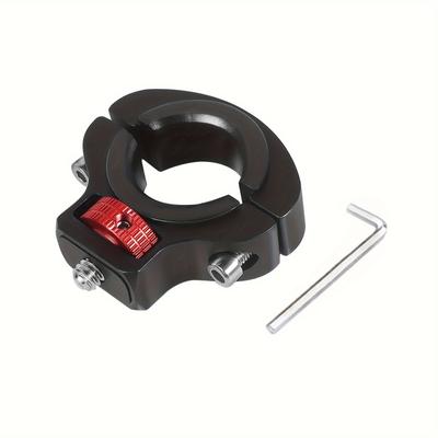 TEMU 360° Rotatable Bicycle Action Camera Mount, Quick-release 1/4 Inch For 22mm-32mm Handlebars, Aluminum With Red Secure Locking Mechanism Image