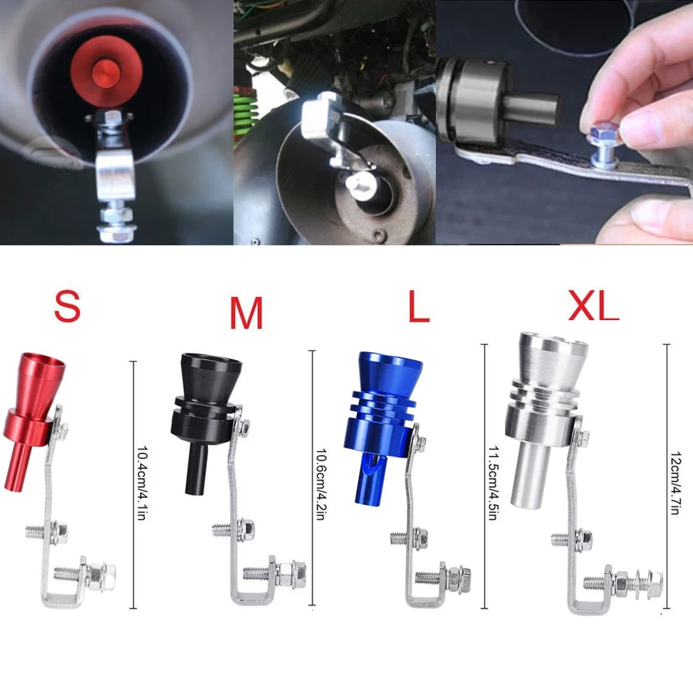 S M L XL Größe Rot Schwarz Turbo Sound Whistle für Fahrzeug Refit Gerät Auspuffrohr Auto Turbmuffler Universal Sound Simulator Auto
