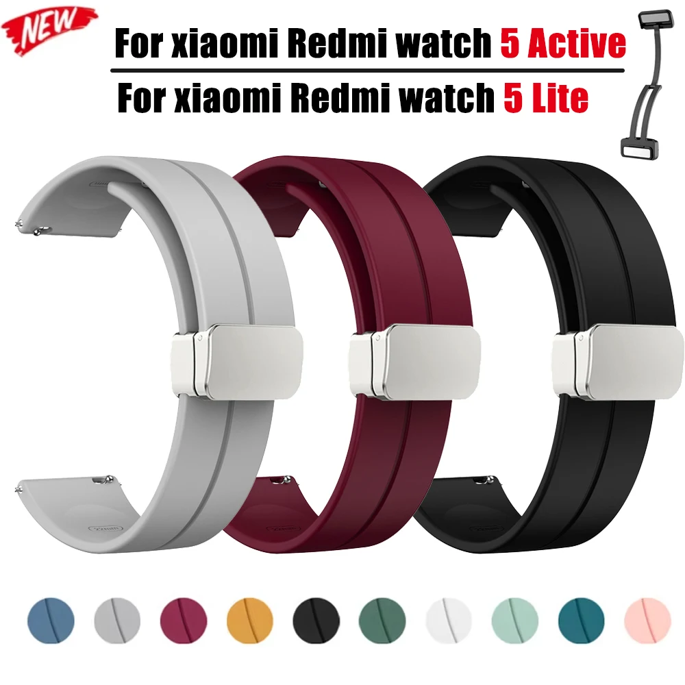 Magnetisches Silikonarmband für Redmi Watch 5, aktive Sportarten, atmungsaktives Smart-Armband, Ersatz für Redmi Watch 5 Lite-Zubehör Image