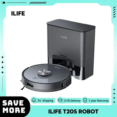 Ilife t20s Roboters taub sauger 5000pa Saugkraft, 260 Minuten Laufzeit, selbst entleeren des Image