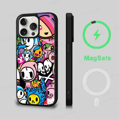 T-TokidokiS Phone Case Magesafe Magnetic Wireless Charge Case For IPhone 16 11 12 13 14 15 Pro Max Plus Mini