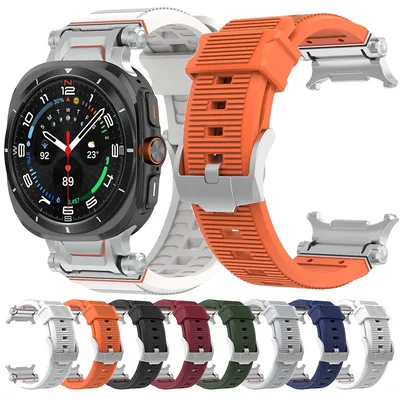 Silikon-Armband ohne Lücken für Samsung Galaxy Watch Ultra 47 mm, Sportarmband für Galaxy Watch 7 Image