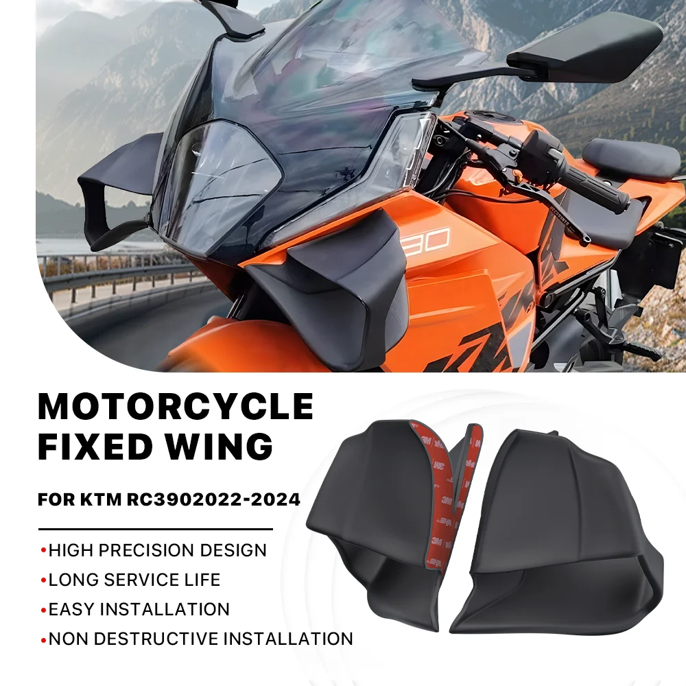 Für KTM RC390 2022-2024 Motorrad Verkleidung Feste Wind Flügel ABS Modifizierte Aerodynamische Flossen Seite Wind Flügel Spoiler zubehör Image