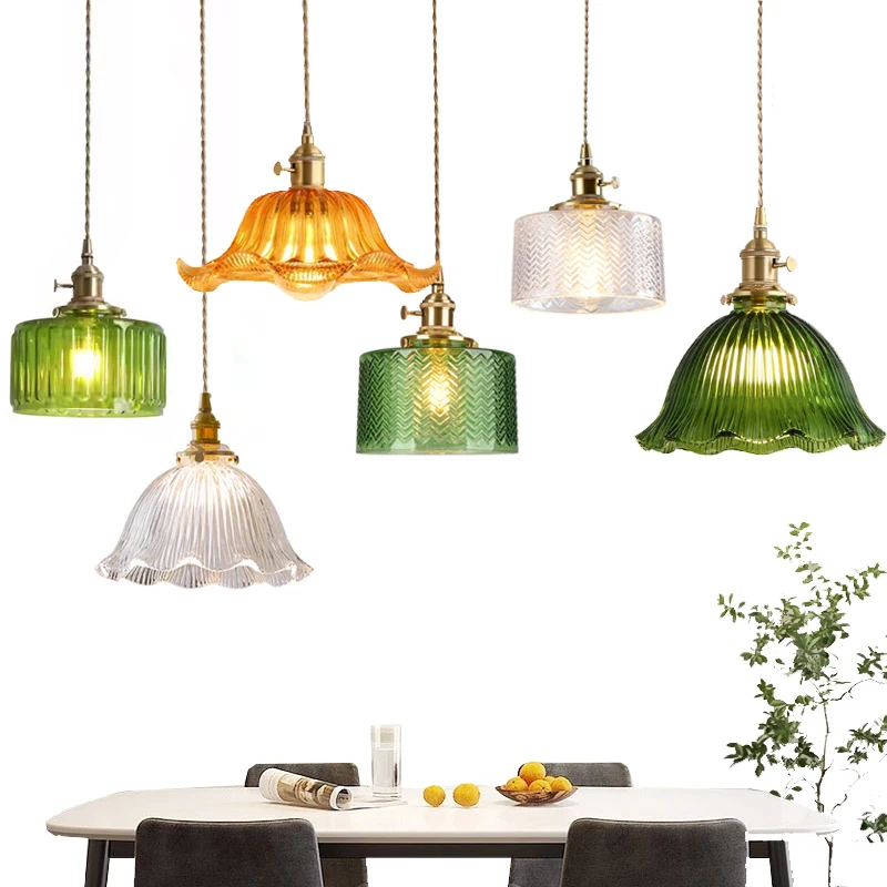 LED Vintage Glas Pendel leuchte grün Hängelampen Wohnzimmer Dekor Leuchte Halle Schlafzimmer Esszimmer Innen leuchte Glanz lampe wohnzimer pendelleuchte hängelampe wohnzimmer deko schlafzimmer lampe