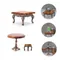 Simulazione di legno tavolo da cucina riscaldabile sedia soggiorno casa delle bambole accessori Mini