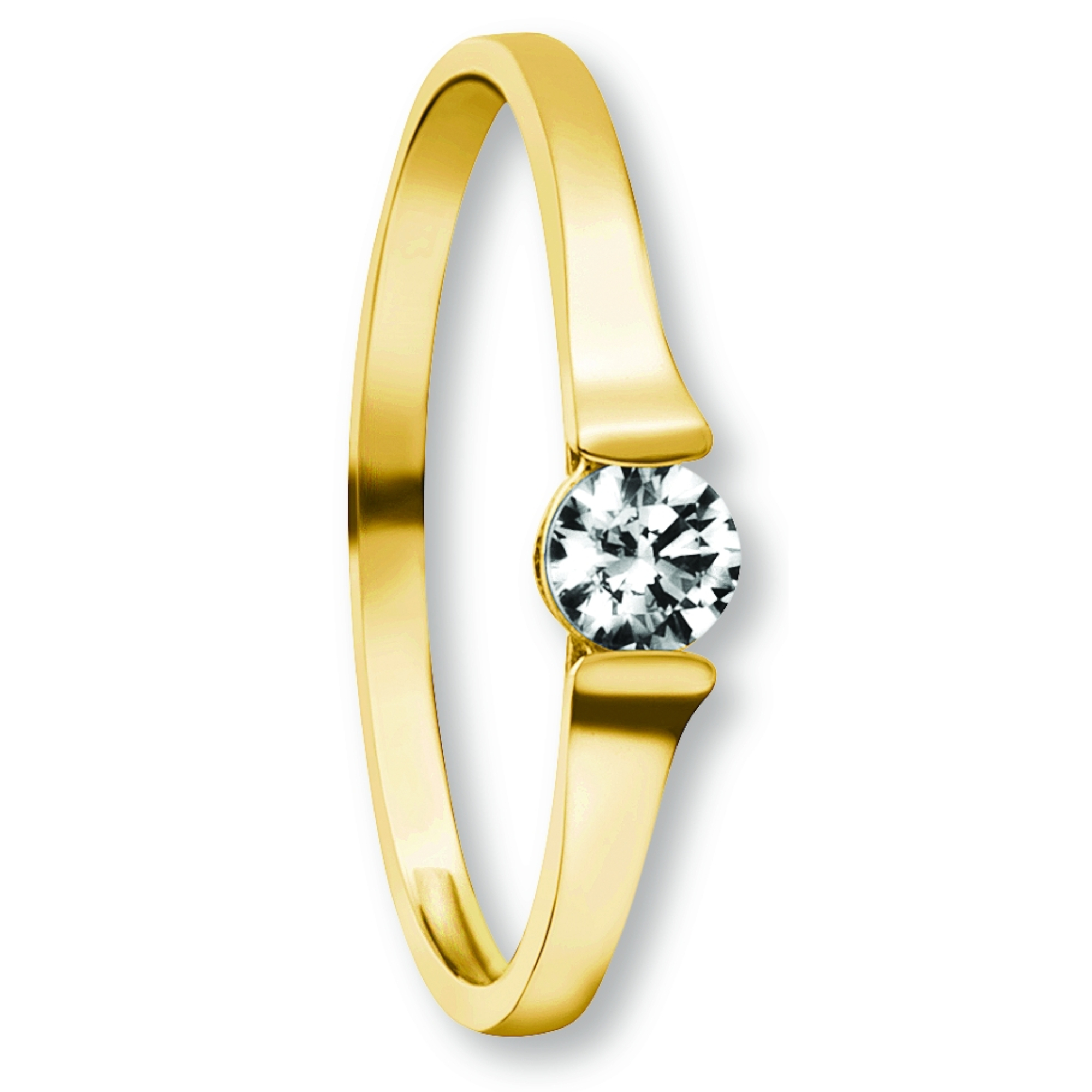 Goldring ONE ELEMENT "Zirkonia Ring aus 333 Gelbgold" Gr. 56, gold, Fingerringe, Damen, 56,mit Zirkonia, Gelbgold 333, Damen Gold Schmuck Image