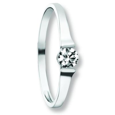 Goldring ONE ELEMENT "Zirkonia Ring aus 333 Weißgold" Gr. 57, silber, Fingerringe, Damen, 57,mit Zirkonia, Weißgold 333, Damen Gold Schmuck Image