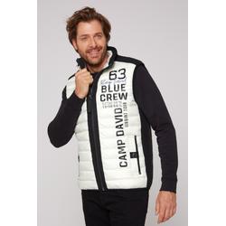 Steppweste CAMP DAVID, Herren, Gr. 4XL, grau (kitt), Material Vorderteil+ Rückenteil: 100% Polyester, Material Seitenteil+ Passe: 94% Polyester, 6% Elasthan, Futter: 100% Polyester, Füllung: 100% Polyester, bedruckt, casual, regular fit normal,...