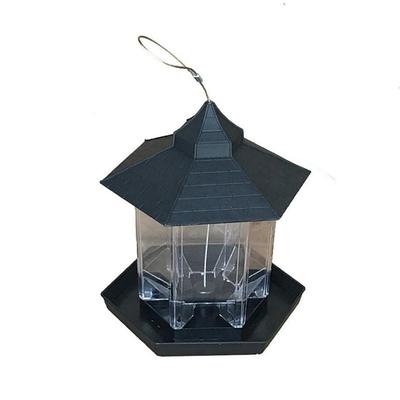 Wild Bird Feeder Hanging Waterproof Gazebo Birdfeeder with Roof Gray