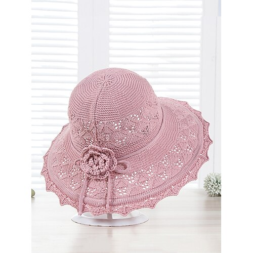 Damen-Sonnenhut im Bohemian-Stil mit 3D-Blumendekoration – faltbar, leicht und atmungsaktiv, perfekt für Sommer, Strand und Outdoor-Aktivitäten Image