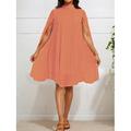 Damen Minikleid Casual kleid Elegant Stilvoll Brautkleider schlicht Urlaub Täglich Regular Fit Glatt Langarm Rollkragen Weiß Gelb Rote Orange Sommer