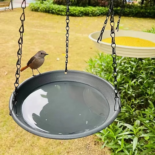 2-in-1-Vogelfutterschale mit 7 Farben, Vogelfutterspender für den Außenbereich, geeignet für die Tierwelt im Garten, Vogelbad, Trinkwasser und die Fütterung zu Hause