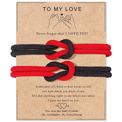 verstellbare Seil-Paararmbänder für Männer, Freund, Freundin, Seelenverwandte, Ehemann, Ehefrau, Jahrestag, Valentinstag, Geburtstag, Weihnachtsgeschenk für Sie und Ihn Image