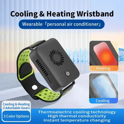 2 IN 1 Portable Mini air conditioner Watch Fan Heating Cooling Bracelet Refrigeration USB Cooling