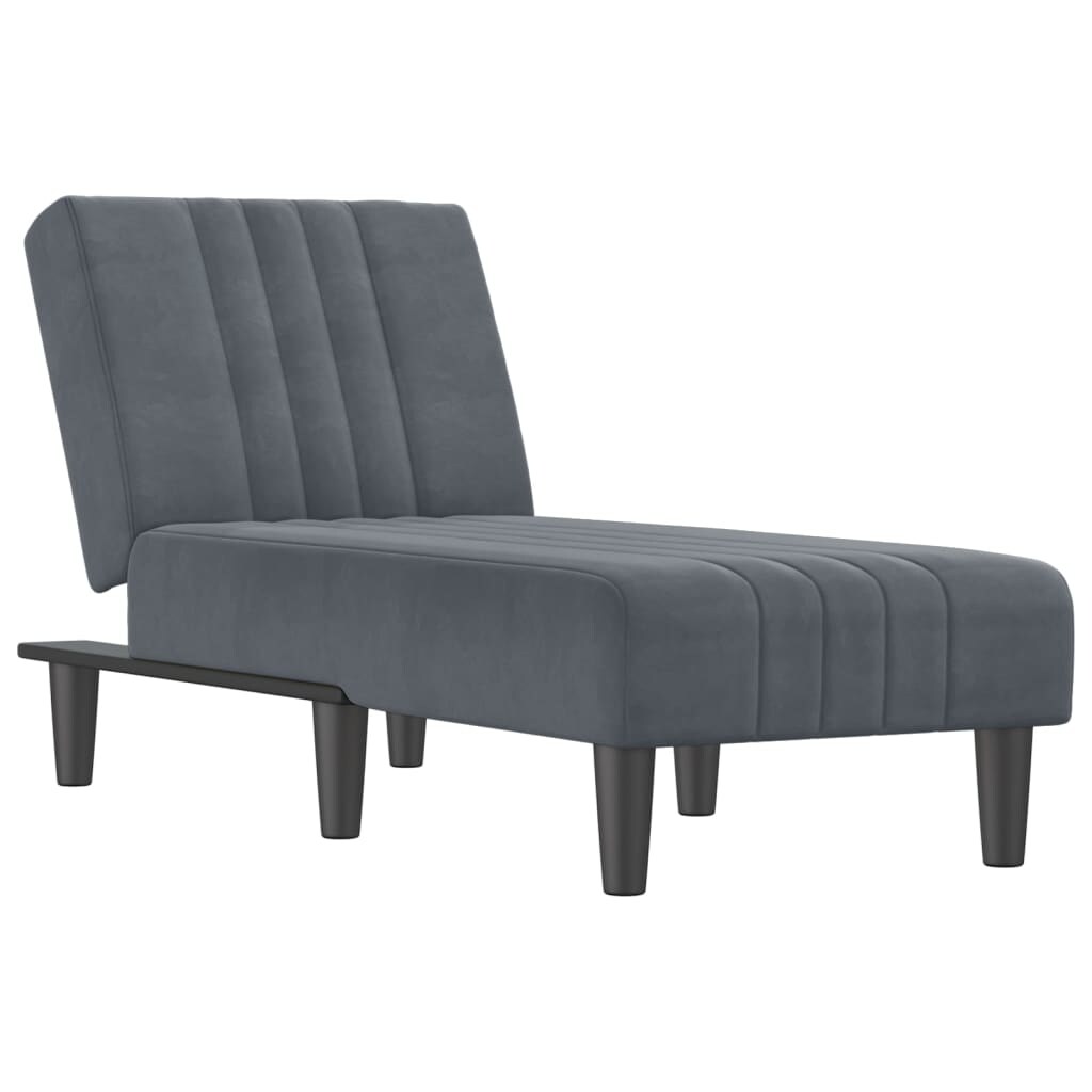 vidaXL Chaiselongue Dunkelgrau Samt Image